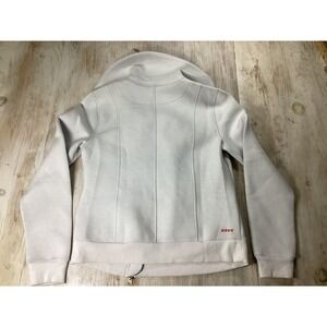 Peace Love World Moto Jacket Full Zip Asymmetrical Collar Gray Womens